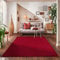 Carpettex Teppich Wohnzimmer Kurzflor Teppich Modern Design 80 x 250 cm Küchenläufer Flur Teppich Rot - Küchenteppich Teppich Waschbar Extra Weich Flauschig - Bettvorleger Schlafzimmer Teppich