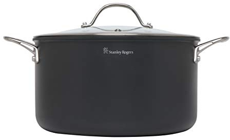 Stanley Rogers Kochtopf Ø 24 cm mit Glasdeckel BI-PLY PROFESSIONAL, 5L Füllvermögen, hochwertige Edelstahl-Kasserolle für Ceran-, Elektro- & Induktionsherde, spülmaschinengeeignet, Menge: 1 Stück