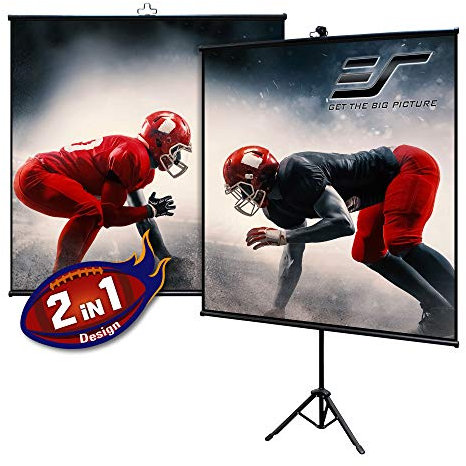 Elite Screens Tripod Lite Wall Series | 2 in 1 Portable Projector Screen Dual Tripod Stand/Wall Mount Indoor/Outdoor 50-INCH, 1:1 w/Carrying Bag | US Based Company 2-Year Warranty - T50SW, Black