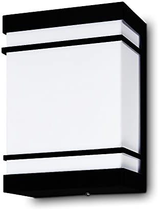 Kwazar Luminaire - Aussenlampe Wand - Wandleuchte Aussen - Ausenbeleutung Hauswand - E27, IP44, 230 V - für Eingang, Garten, Terrasse - aus Stahl, Kunststoff - 18 x 24,5 x 9 cm - Tokio Schwarz