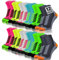 sesto senso Calzini Sportivi Donna Uomo Calze da Corsa Corte Colorate Jogging 12 Paia Bianco Giallo Rosa Grigio Grafite Verde Turchese 39-42 12 Pack Mix