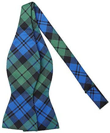 Jacob Alexander Men's Woven Royal Tartan Plaid Black Watch Traditional Freestyle Self-Tie Bow Tie for Formal Events Wedding Business - Blue Green