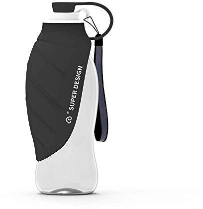 BePetMia Bouteille Portable d'eau pour Chien, Couvercle Utilisable comme Gamelle, Gourde en Silicone pour l'Extérieur