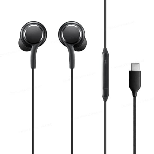Western Gadget® USB C Braided Earphones with Mic Noise Reduction and Volume Control In-Ear Headphones for iPhone 15 and more, Samsung Galaxy S21/S20/S10/Note 20, Huawei, OnePlus (Black)