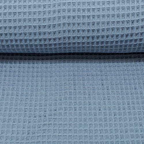 MAGAM-Stoffe Ella Waffel Stoff 100% Baumwollstoff Oeko-Tex Meterware 50cm (22. Rauchblau)