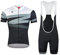 Santic Radsport Set Herren Radtrikot Set Kurzarm Fahrradtrikot Fahrradbekleidung Radsport-Anzüge Trägerhose Atmungsaktiv Schnelltrocknend Weiß XXL