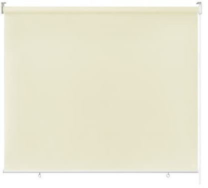 Froadp 100x140cm Außenrollo Sichtschutzrollo mit Reflektierende Thermofunktion Kunststoffbeschichtung Senkrechtmarkise Außen Vertikalmarkise Fensterrollo für Balkon Terrasse Garten (Beige)