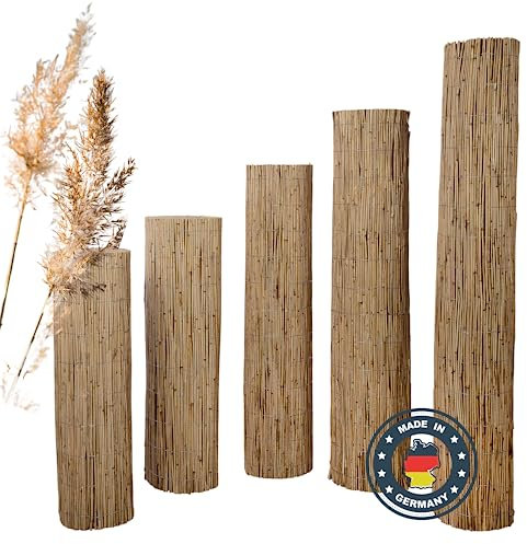 Natursache Sichtschutz | Premium Schilfrohrmatte als Sichtschutz Zaun, Blickschutz und Windschutz | Schilfrohr 1 x 6 m (HxL) Schilfmatte für Balkon, Terrasse und Garten | natur Sichtschutzstreifen