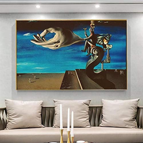 Salvador Dali Surrealismus, modernes abstraktes Leinwandbild, Wandkunst, dekorativ, große Poster und Kunstdrucke, 60 x 80 cm, mit Rahmen