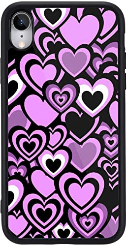 MAYCARI for iPhone 7/iPhone 8/iPhone SE 2020 Case Aesthetic Purple Love Heart Hard Back Case with Soft TPU Bumper for Girls Children Women Protective Phone Case for iPhone 7/iPhone 8/iPhone SE 2020