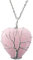 Chereda Healing Crystal Necklace Tree Life Wire Wrapped Crescent Moon Heart Pendant Necklace for Women Natural Resin Reiki Spiritual Quartz Gemstone Jewelry (Heart Pink-Rose Quartz)