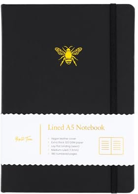 Yop & Tom Notizbuch, liniert, Biene, Anthrazit