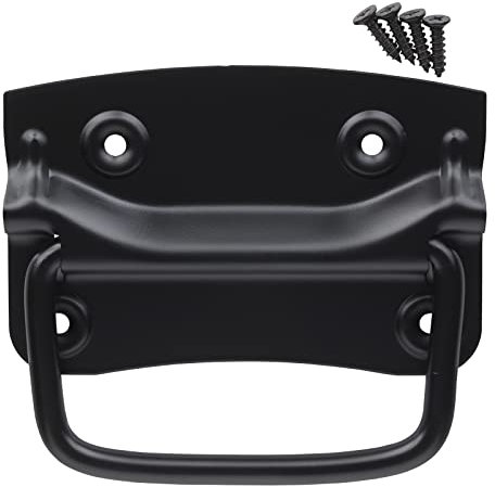 SOTECH 2 Stück Klappgriffe (120 x 80 mm, Stahl, schwarz) Boxen-Griff klappbar zum Anschrauben inkl. Befestigungsschrauben