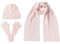 Villand Damen 3-teiliges Set aus 100% reinem Kaschmirschal, Hut und Handschuhen, Winter-Set mit Zopfmuster und Geschenkbox. (Rosa)