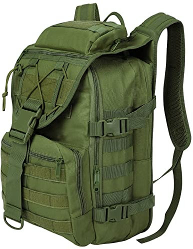 SHANNA Militärrucksack 35L Armee Rucksack Molle, Hohe Kapazität Trekkingrucksack Wanderrucksäcke Assault Pack Taktischer Kampfrucksack für Outdoor Camping 3 Tage Bug Out Go Bag Angeln Jagd, Armeegrün