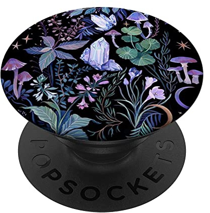 Vintage Witchy Magical Crystals Purple Boho Mushroom PopSockets Adhesive PopGrip