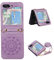 Szakdws Compatible with Samsung Galaxy Z Flip 5 5G, Case with Chain, Galaxy Z Flip 5 Leather Case with Cord for Hanging, Removable, Premium PU Mandala Flower Folding Mobile Phone Case, Purple