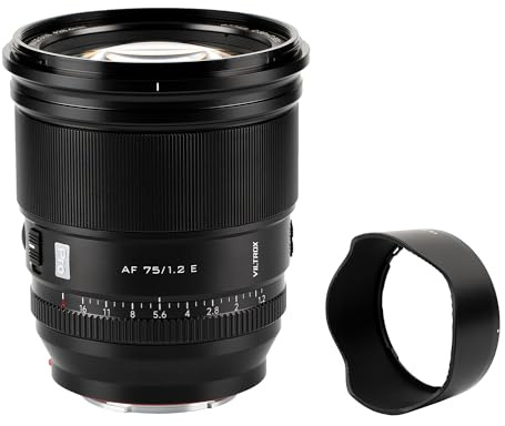 VILTROX PRO 75 mm f/1.2 E für Sony E Mount, 75 mm f1.2 Autofokus-Weitwinkelobjektiv für Sony E Mount spiegellose a7R a7IV a7RIII a7RIV a7RV A1 FX3 ZVE1 A7CII a6000 a6400 a6600 a6700 ZV-E10 FX30