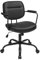 SONGMICS Homeoffice-Stuhl, Schreibtischstuhl, Schminkstuhl, PU, Drehstuhl, ergonomischer Bürostuhl, Armlehnen, Wippfunktion, höhenverstellbar, für Büro, Homeoffice, tintenschwarz OBG033B01
