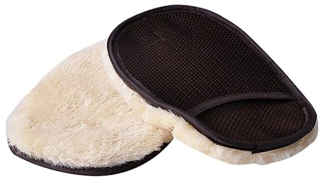 Qianxihu 2Pcs Double-Sided Lambs Wool Car Polishing Gloves - Car Cleaning Gloves Car Care Mitt