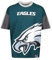 Recovered Philadelphia Eagles Cut and Sew Dunkelgrün Oversized NFL T-Shirt - XL