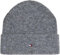 Tommy Hilfiger Damen Strickmütze Essential Flag Fuzzy Beanie mit Logo, Grau (Mid Grey Melange), Einheitsgröße