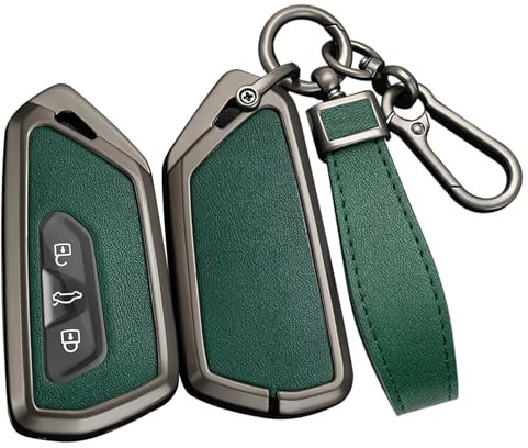 ontto Autoschlüssel Hülle Passt für Skoda Octavia A8 MK8 für Seat Leon FR Mk4 Cupra Formentor für VW Golf 8 ID.4 Schlüsselgehäuse Schlüsselhülle Schlüsselanhänger Schlüsselbox Zubehör-Schwarz Grün