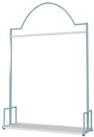 PRUJOY Kindlicher Wäscheständer, Kleiderbügel mit Einer Schiene und 1 Metallregal, bodenstehendes Kleiderrohrregal für Mäntel, Kleider, Spielzeug