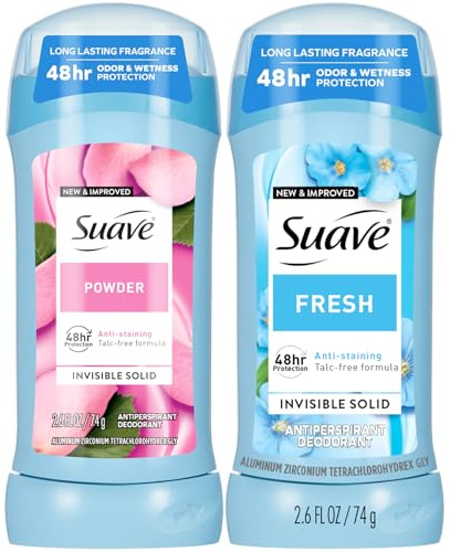 Suave Antiperspirant Deodorant, Fresh & Powder 2-Pack, 2.6 Oz Ea
