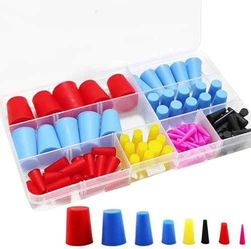 100 Pcs Gummistopfen Konisch, Gummistopfen 10mm-20mm & 5mm-9mm, Solide Gummi Stopfen, Verschlussstopfen Zum Abkleben Von Löchern Während Der Pulverbeschichtung