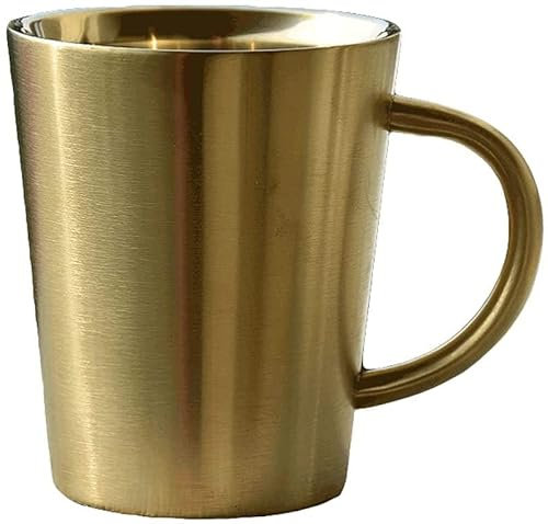 REEKOS Mugs Coffee Cup Coffee Mug Stainless Steel Coffee Mug Insulated Cup Double Wall Beer Stein Tumbler with Handle for Cold/Hot Drink Milk Cup Tea Cup Mug (Color : A)