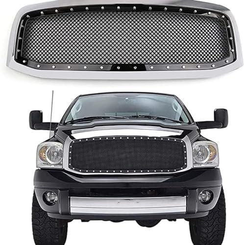 Kühlergrill Für Dodge Ram 1500/2500/3500 2006-2008, Wasserfest Hochtemperaturbeständig Einfache Luftzirkulation Sport Kühlergrill