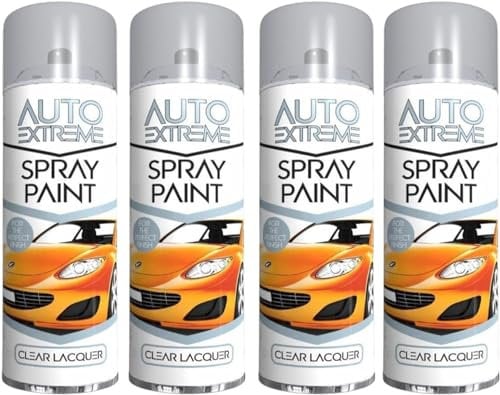 SDMAX All Purpose Clear Lacquer Spray Paint, Suitable for Wood, Metal, Plastic, and, Glass Surface, Fast Drying, Easy Application, Interior and Exterior Usage, 250ML (4 Pcs)