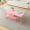[en.casa] Couchtisch Solund Beistelltisch Metall Rosa Wohnzimmertisch mit Stauraum 90 x 60 x 45 cm Sofatisch rechteckig Kaffeetisch
