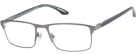 O'Neill Brille mit Sehstärke für Herren optional mit Sonnenbrillentönung oder Blaulichtfilter, Rechteckig, gefertigt aus Edelstahl (inklusive Brillenetui)