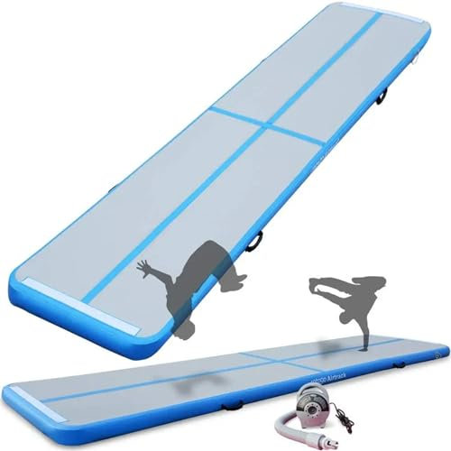 Aufblasbare Luftbahn, 3 M, Gymnastikmatte, Luft-Tumbling-Bahn, Fitnessmatte Für Yoga, Kickboxen, Hip-Hop-Training,19.6Ft/6M*3.2Ft/1M,White
