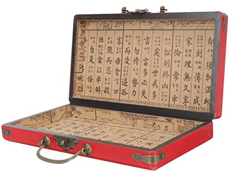 VICASKY Kasten Aufbewahrungsboxen Behälter Mit Deckel Mahjong-aufbewahrungskoffer Mahjong-Fall Organizer Mit Deckel Mahjong-Fliesen Digitaler Spieltisch Mahjong-Halter Holzbehälter Hölzern