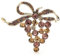 LKHFNBMUDCSX Broche fleur de raisin pour femme, 5.4*6.2cm, Acier inoxydable, Zircone cubique