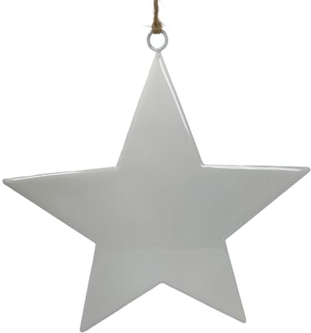 Dadeldo Living & Lifestyle Stern Dekohänger Metall Weiss 30cm Weihnachtsdeko