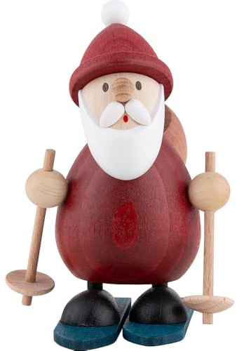 Erzgebirge Palast Ullrich Kunsthandwerk Weihnachtsmann auf Ski - 9,6 cm