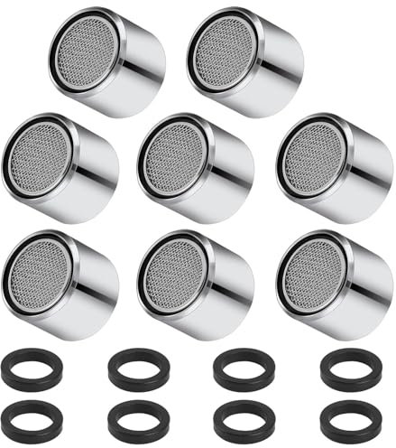 8 Pezzi Aeratore Rubinetto Cucina M22,Rompigetto Rubinetto Cucina,con 8 Rondelle,Antispruzzo,Risparmio Idrico,Filtri Rubinetti Lavandino per Bagni e Cucine (22mm Filettatura Femmina)