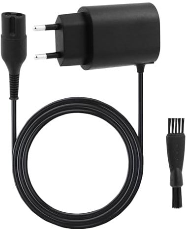 12V 0.4A Ladekabel für Braun Rasierer Series 9 8 7 6 5 3 1 Silk-épil Epilierer 9 7 5, Netzteil Ersatz für Braun 190s, 790CC, 3020S, 5040S, 760CC, Ladegerät Elektrorasierer 1 Meter mit Reinigungsbürste