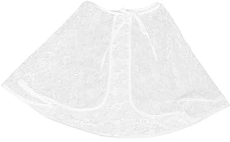 Beavorty Weißer Spitzenumhang für Brautkleid mit Zartem Design