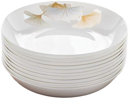CORIYA Lot de 10 assiettes à dîner en céramique blanche de 20,3 cm - Passe au lave-vaisselle