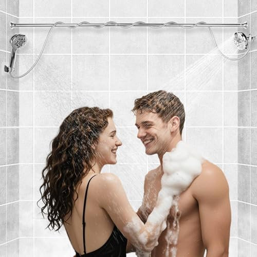 Ducha doble para pareja de alta presión y ajustable - Ducha tándem con 9 posiciones, ideal para baños de 2 personas