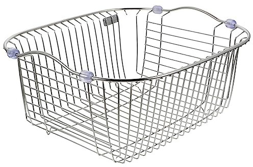 HOLIDYOYO Escurridor de Fregadero Inoxidable 304 Cesta de Drenaje para Platos Rejilla Multiusos Drenaje Rápido para Cocina Esenciales de Cocina