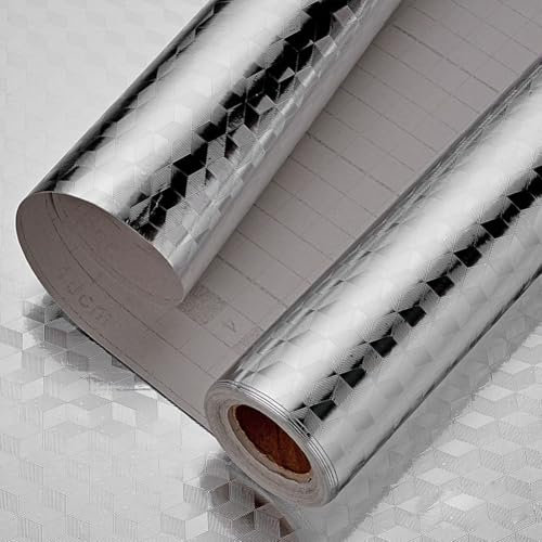 Adhesivo de aluminio para paredes de cocina, resistente al aceite y fácil de aplicar, dimensiones 60 cm x 300 cm (C)