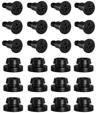 12PCS Hard Drive Screws with Rubber Washer, Anti-Vibration Shock Absorbing PC Hard Drive Screws, 3.5 HDD SSD Mounting Screws for Computer Case, NAS, Home Server (Black)