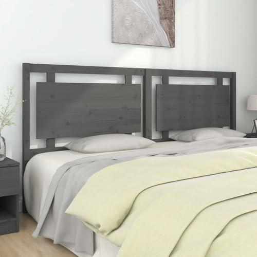 Qnhdfrt Gray Solid Pine Wood Bed Headboard, 205.5x100 cm | Modern design provides comfortable back support for master and guest bedrooms.