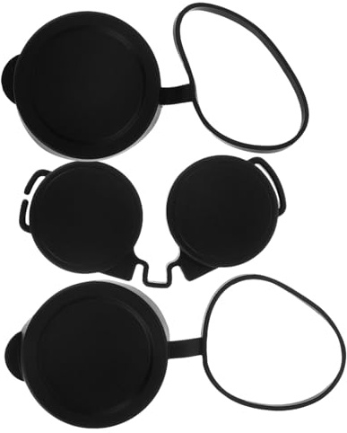 VILLCASE 3pcs 50mm Rubber Objective and Eyepiece Lens Covers Binocular Lens Caps Protective Cover Set for Compact Binoculars Outdoor Use